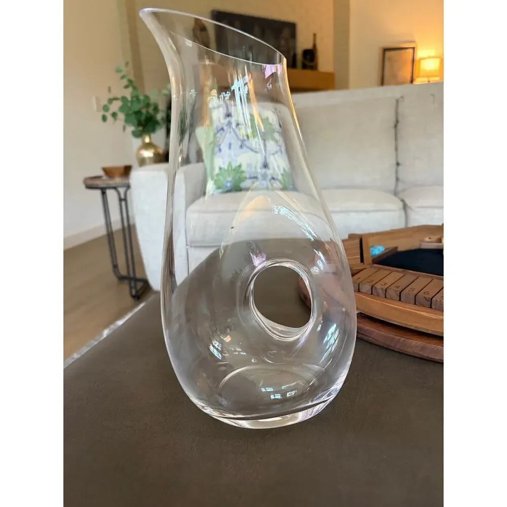 Lenox Tuscany Classics Crystal Pierced Pitcher Decanter Donut Hole Handle 48oz